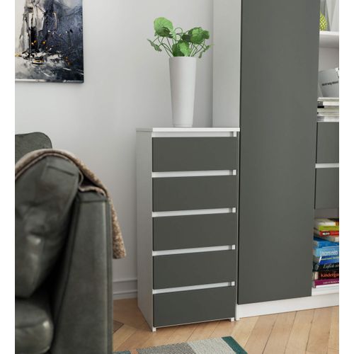 Commode Blanc/gris Graphite 40x35x92