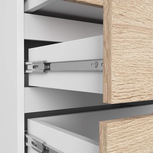 Akord Commode 3 Tiroirs Blanc/chêne Sonoma 60x35x57