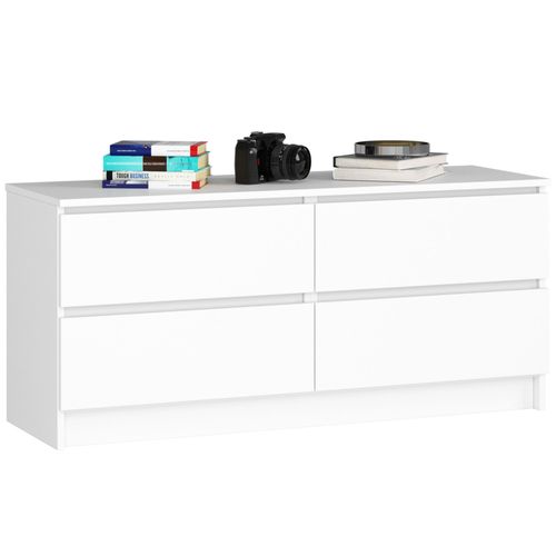 Commode 4 Tiroirs Blanc 120x40x55