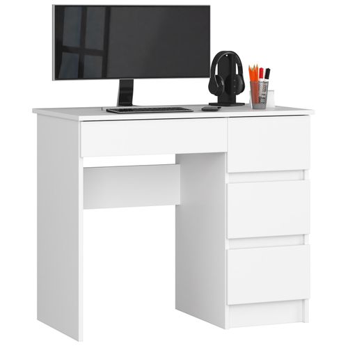 Akord Bureau 3 Tiroirs Droit Blanc 90x50x77