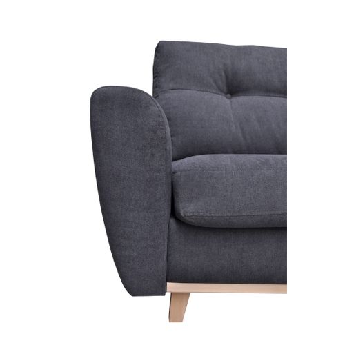 Canapé convertible express 3 places MILANE tissu gris anthracite matelas 13 cm