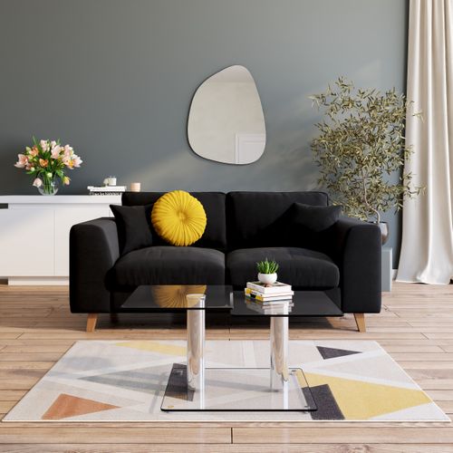 Canapé 2 places BILBO tissu Gris anthracite