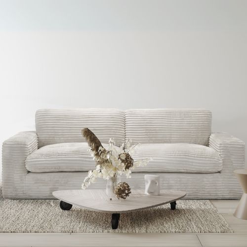 Canapé 3 places NOMADE tissu velours côtelé beige