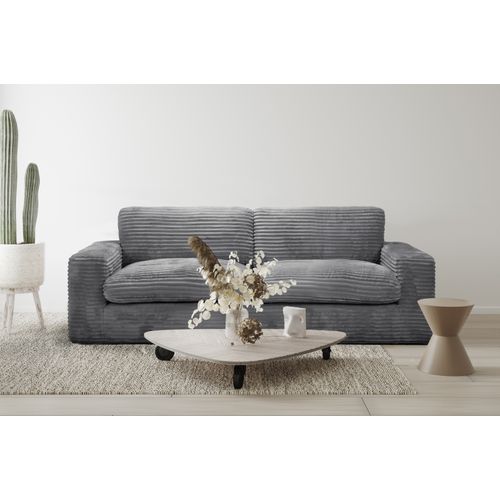 Canapé 3 places NOMADE tissu velours côtelé gris