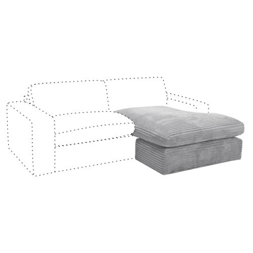 Chaise longue NOMADE tissu velours côtelé gris cl.