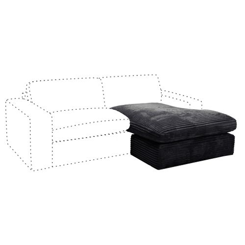 Chaise longue NOMADE tissu velours côtelé noir