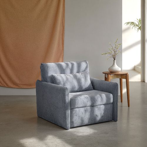 Fauteuil convertible TAGIEL tissu gris