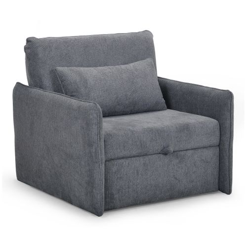 Fauteuil convertible TAGIEL tissu gris