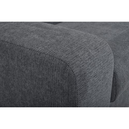 Canapé convertible express 3 places LUSIANO tissu gris matelas 14 cm