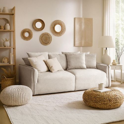 Canapé 3 places TERRA tissu grège