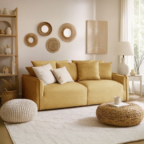 Canapé 3 places TERRA tissu jaune