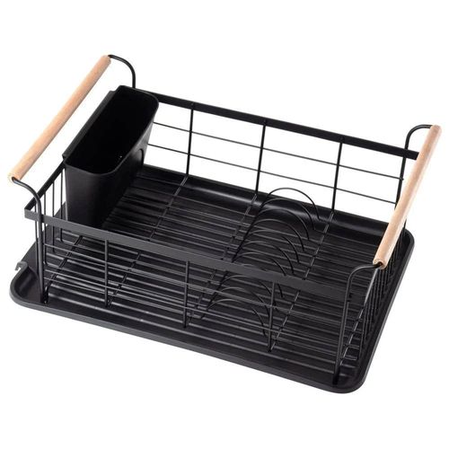 Séchoir à Vaisselle Noir, Égouttoir à Vaisselle En Métal, 42,5x29,5x19 Cm