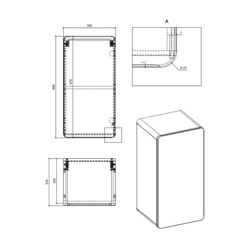 Meuble D'appoint 35 Cm, 1 Porte