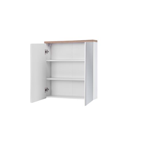 Armoire De Toilette Avec Miroir 60 Cm, 2 Portes - Blanc