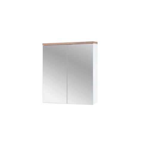 Armoire De Toilette Avec Miroir 60 Cm, 2 Portes - Blanc