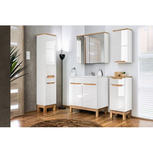 Armoire De Toilette Avec 2 Portes - Blanc