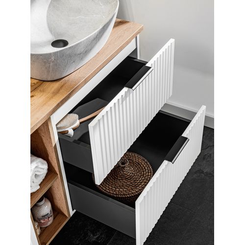 Meuble Sous-vasque 80 Cm, 2 Tiroirs