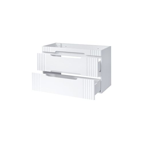 Ensemble Meuble 100 Cm Avec Vasque à Poser, Colonne Et Miroir LED