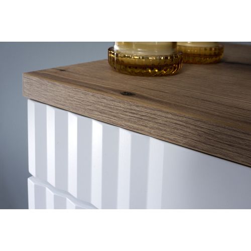 Ensemble Meuble 100 Cm Avec Vasque à Poser, Colonne Et Miroir LED