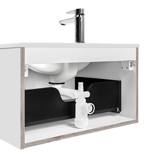 Ensemble Meuble 60 Cm Avec Vasque, Colonne Et Miroir