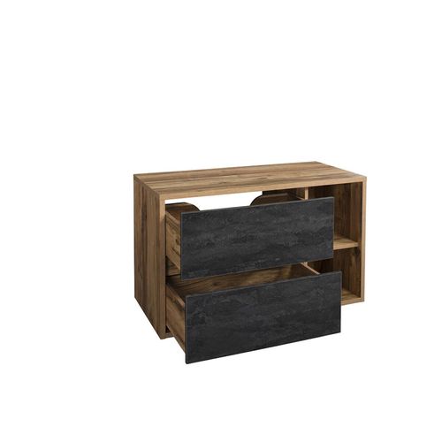 Ensemble De Meubles De Salle De Bain 100 Cm Avec Vasque à Poser, Colonne, Armoire Miroir