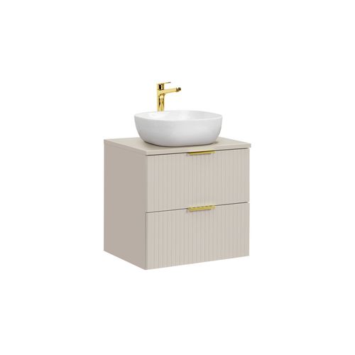 Ensemble Meuble 60 Cm Avec Plan, Vasque à Poser Smile 1 Et Colonne Haute