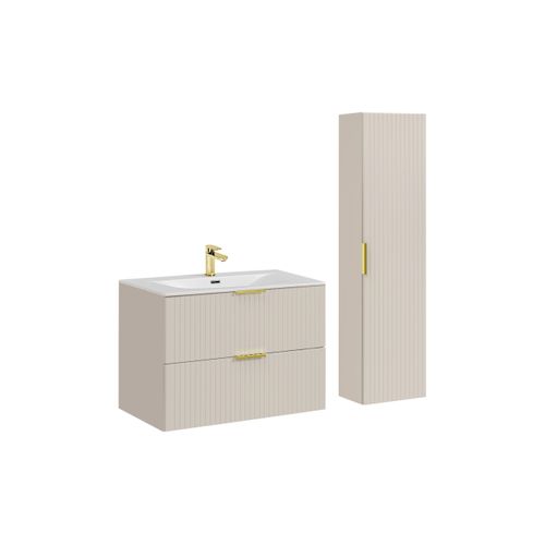 Ensemble Meuble 80 Cm, Meuble Sous-vasque Sky Avec Colonne Haute