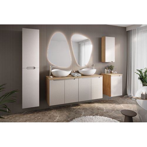 Miroir Mural à LED En Forme De Galet - L 80 X L 57 Cm - Lustro Impala