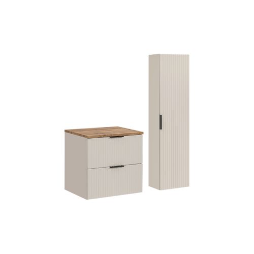 Ensemble De Meubles 60 Cm Avec Plan De Travail Et Colonne Haute