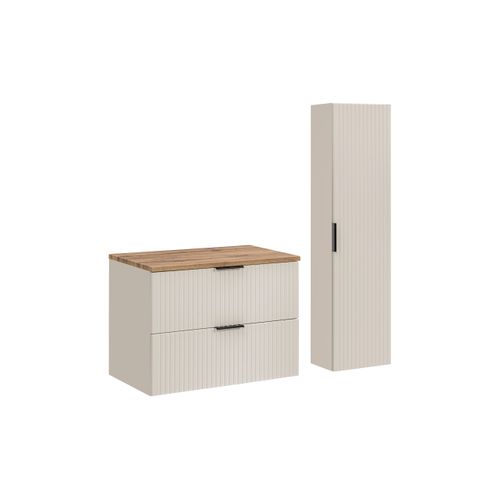 Ensemble De Meubles 80 Cm Avec Plan De Travail Et Armoire Haute