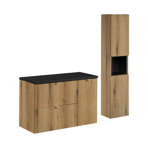 Ensemble De Meubles 90 Cm Avec Plan De Travail Et Armoire Haute