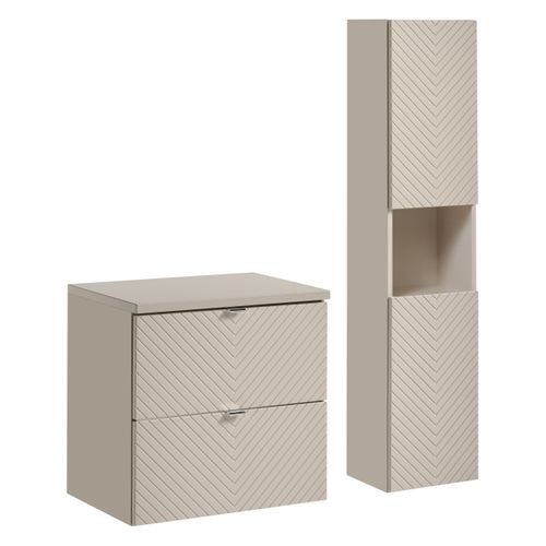 Ensemble De Meubles 60 Cm Avec Plan De Travail Et Colonne Haute