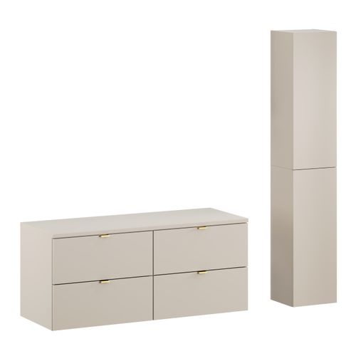 Ensemble De Meubles 120 Cm Avec Plan De Travail Et Armoire Haute