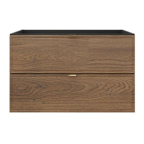 Meuble Suspendu Sous Vasque Talia Casella Noir Et Chêne 80 Cm