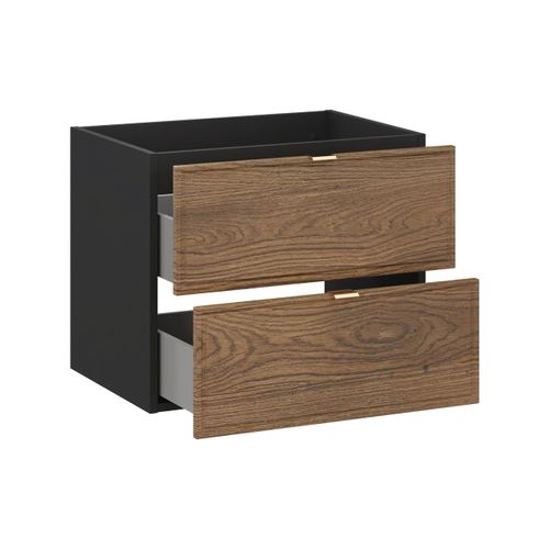 Meuble Suspendu Sous Vasque Talia Casella Noir Et Chêne 60 Cm