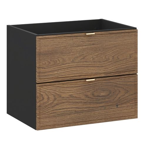 Meuble Suspendu Sous Vasque Talia Casella Noir Et Chêne 60 Cm