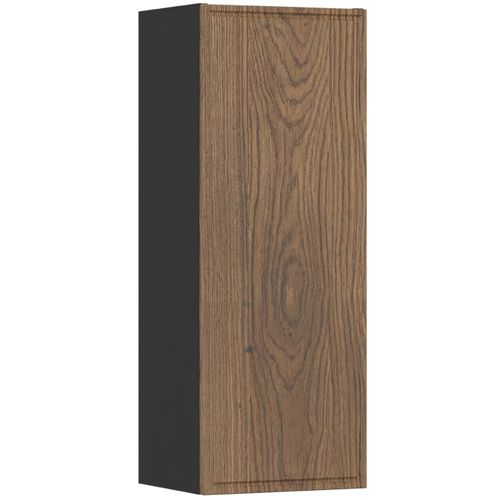 Meuble Colonne De Salle De Bain Suspendu Talia Casella Noir Et Chêne 30 X 80 Cm