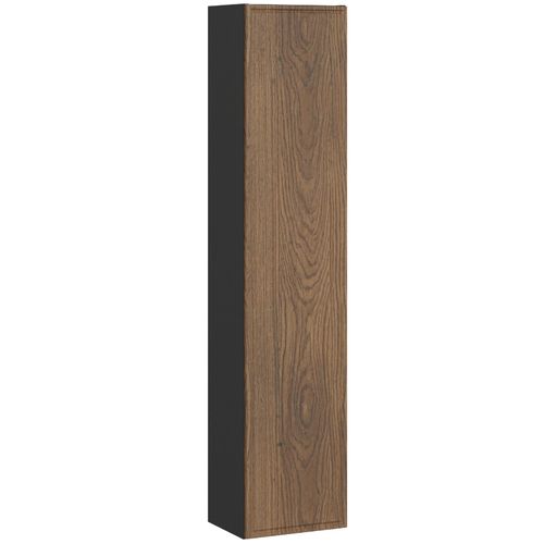 Meuble Colonne De Salle De Bain Suspendu Talia Casella Noir Et Chêne 30 X 140 Cm