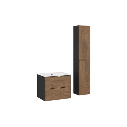 Sky, Ensemble Meuble 60 Cm Avec Lavabo Et Demi-colonnes