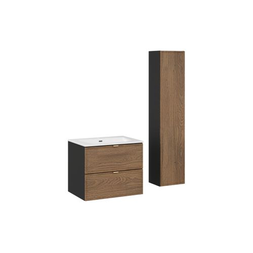 Ensemble De Meubles 60 Cm Avec Meuble Vasque Sky Et Colonne Haute