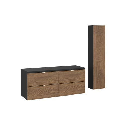 Ensemble De Meubles 120 Cm Avec Plan De Travail Et Armoire Haute