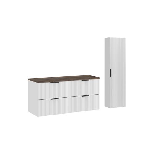 Ensemble De Meubles 120 Cm Avec Plan De Travail Et Armoire Haute