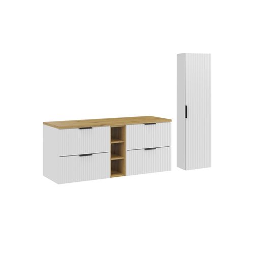 Ensemble De Meubles 140 Cm Avec Plan De Travail Et Armoire Haute