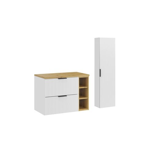 Ensemble De Meubles 80 Cm Avec Plan De Travail Et Armoire Haute