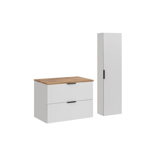 Ensemble De Meubles 80 Cm Avec Plan De Travail Et Armoire Haute