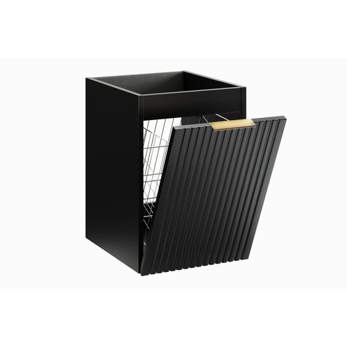 Adel Noir, Meuble Bas 40 Cm Avec Panier à Linge 44 L