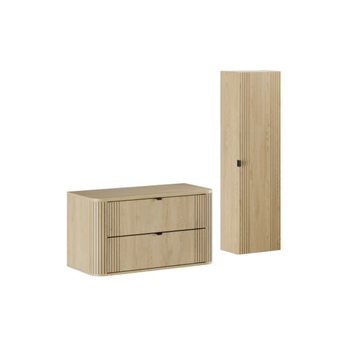 Ensemble De Meubles 100 Cm Avec Plan De Travail Et Armoire Haute