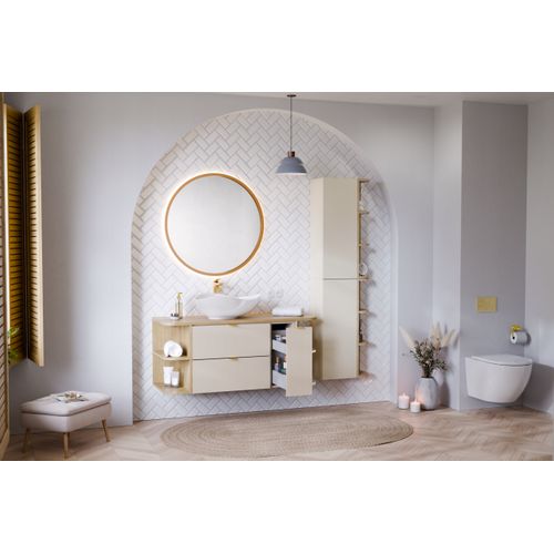 Caisson D’angle Ouvert Pour Meuble De Salle De Bains Dalia Chêne Cremona – 20 Cm