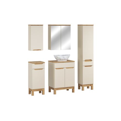 Ensemble De Meubles De Salle De Bain 60 Cm Avec Plan, Vasque à Poser Pati, Colonne