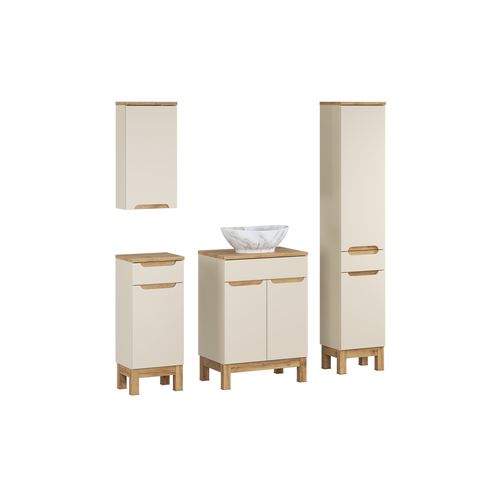 Ensemble Meuble 60 Cm Avec Plan Vasque, Vasque à Poser Pati Et Colonne Haute